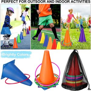 Ensemble de jeux de lancer d'anneaux en plastique MYT, jeux de carnaval en plein air, jeux de lancer pour enfants et adultes, fête d'anniversaire, <span class=keywords><strong>jeu</strong></span> de pelouse dans la cour (26 pièces) - Product Image 5