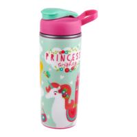 Bouteille d'eau réutilisable pour enfants, sans BPA, 330 ml, écologique, isolée, à double paroi, avec paille et couvercle rabattable
