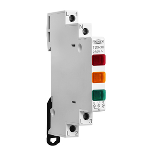 TOMZN TD9 1/2/3发光二极管信号指示灯230伏交流/DC 9毫米超薄型红黄绿色Din轨道医院工厂学校 - Product Image 5