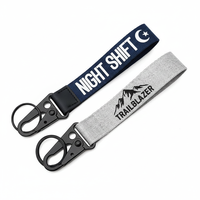Gantungan Kunci Lanyard Custom Pabrik dengan Gesper Cakar Elang, Logo Rajut Pendek untuk Tas dan Mobil Motor, Gantungan Kunci Kain