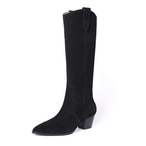 <span class=keywords><strong>Stivali</strong></span> personalizzati da donna autunno inverno in pelle con tacco lungo a botte con chiusura a punta rotonda con tacco largo al ginocchio in stile occidentale - Product Image 2