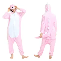Pijama de natal kigurumi, varejo com animais para fantasia de desenhos animados rosa