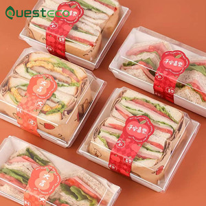 Desechable Sushi Sandwich Ensalada Hamburguesa Almuerzo Entrega Comida para llevar Extra Papel Kraft Bandeja de comida Caja marrón con tapa - Product Image 2
