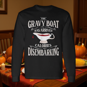 T-shirt à manches longues Gravy Boat Thanksgiving avec motif Calories Disembarking - Product Image 3