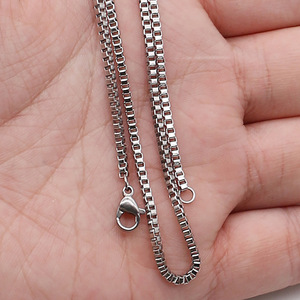 Collier en acier inoxydable plaqué <span class=keywords><strong>or</strong></span> 18 carats 316L inaltérable, chaîne maille forçat vintage, accessoires DIY, bijoux tendance, cadeau, vente en gros - Product Image 4