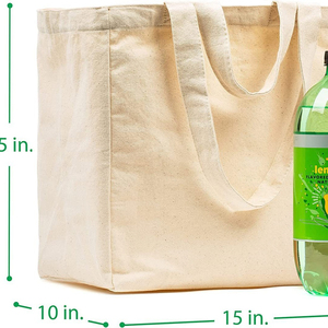Borsa per Traslochi Grande e Resistente in Cotone 100%, Confezione da 3, Pieghevole con Tasche, Riutilizzabile per Trasporto e Stoccaggio - Product Image 2