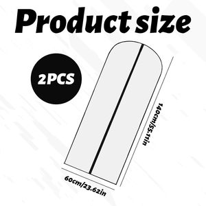 Fundas para Vestidos Largos, Translúcidas, con Cierre, Impermeables, a Prueba de Polvo, de 60-140 cm, para Almacenamiento - Product Image 3