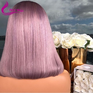Parrucca <span class=keywords><strong>Bob</strong></span> Corto Viola Cambogiana con Capelli Umani, Lace Front 13x4 HD Trasparente, Densità 180%, Baby Hair, Senza Colla, Remy Vergine - Product Image 3
