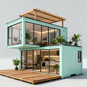 Casa Prefabricada de Contenedores con Invernadero Adosado, Panel de Pared de WPC para una Vida Moderna - Product Image 2