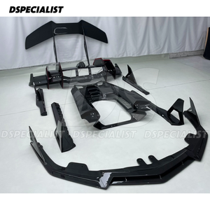 Kit carrosserie complet en fibre de carbone sèche style <span class=keywords><strong>DK</strong></span> pour Lamborghini Revuelto : Lame avant, jupes latérales, diffuseur arrière, aileron arrière, capot moteur - Product Image 6