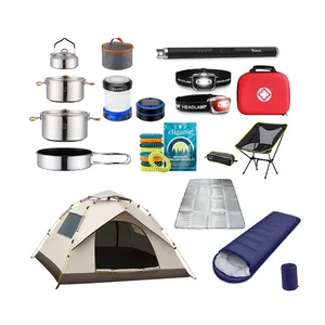 Groothandel Opvouwbare Draagbare Tent Accessoires Outdoor Camping Apparatuur Keuken Set Reizen Camping Set Met EHBO-Uitrusting