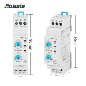 Relais temporisé miniature ERV-YU Star Delta pour rail DIN, 24VDC 220VAC, 0,1-30 secondes - Product Image 2