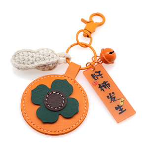 Presagio geomántico buena suerte cuero caqui llavero titular símbolo encantos chino amuleto recuerdo regalos llavero mascota llavero - Product Image 3