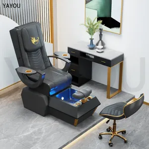 Schwarze Acryl basis Luxus Massage Pediküre Stuhl Drainage pumpe Elektrischer mobiler Fuß massage stuhl