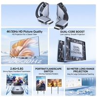 Extensor HDMI Inalámbrico 4K de 50M, Transmisor y Receptor Tipo-C, Dongle de Pantalla TX RX Punto a Punto para Duplicación de Pantalla en Reuniones