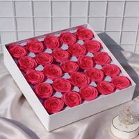 Fleur de savon parfumée Rose Fleur artificielle Boîte cadeau Décoration de mariage Saint-Valentin Fleur de savon