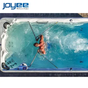 JOYEE Bể Bơi Acrylic Ngoài Trời Giá Rẻ Từ Nhà Máy 8 Người Bể Bơi Spa Vô Tận Bằng Thủy Điện Hồ Bơi Tập Thể Dục Inground