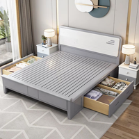 Cadre de lit en bois massif de luxe abordable, lit double, lit king size, lit queen size, style européen pour la chambre à coucher