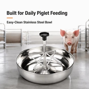 Round Stainless Steel Piglet Creep Feeder Bowl 25 28.5 36 cm 4 5 Holes Weaning Pig <strong>Trough</strong> Wholesale Factory Price <strong>in</strong> Stock - Product Image 3