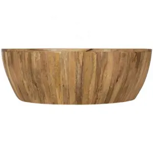 High Quality Solid Mango Wood Round Shape Coffee Table For Living Room Furniture Use
