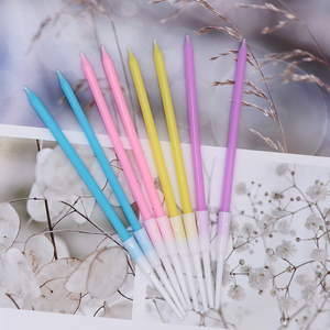 Atacado Novo Longo Colorido Luz Bolo Espiral Vela De Aniversário Smokeless Fino Cupcake Cera De Abelha Bolo De Aniversário Velas para Crianças - Product Image 3
