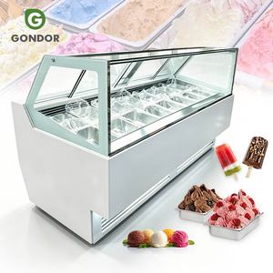 <span class=keywords><strong>Vitrine</strong></span> Réfrigérée Automatique 18 Plateaux pour Crème Glacée Dure et Gelato Italien – Idéale Hôtels – Thaïlande - Product Image 1