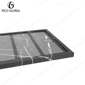 Plato de Ducha de Piedra Artificial de Diseño Moderno, Corte Personalizado, Resina Acrílica Impermeable, Marca OEM, Origen Malasia, para Baño y Hotel - Product Image 5