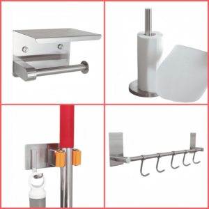 Étagère d'angle murale en acier inoxydable pour salle de bain, 3 niveaux, design moderne, imperméable, noir argent, support de salle de bain pour - Product Image 5