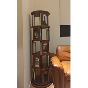 Estantería Giratoria de 360 Grados de Madera Maciza para Sala de Estar de Apartamento Moderno, Estantería <span class=keywords><strong>Circular</strong></span> de Pie para 5 Pisos - Product Image 5
