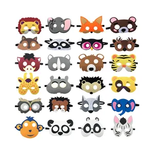 Masque animal en feutre avec bandes élastiques pour enfants Fête à thème Cartoon Kids Party Masques