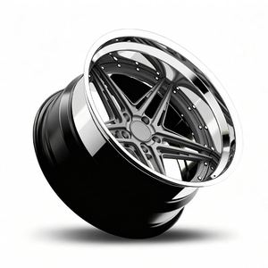 Jantes forgées 5 branches étoile 2 pièces à déport profond en aluminium 6061 T6 5x114.3 5x120 compatibles Mustang Camaro BM Tesla Hellcat Mustang Shelby - Product Image 2