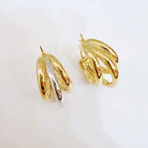 Xinfly 18K Gold Three-<b>Ring</b> Earrings Au750 Genuine Hard K for Weddings Gifts Beautiful Cool <b>Cat</b> Claw Style for Female Commuters - Product Image 2