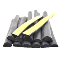 Junta de Espuma EPDM Plana Autoadhesiva Tipo D de la Marca ZXQ, Tira de Sellado de Goma Redonda y Cuadrada, Corte Personalizable