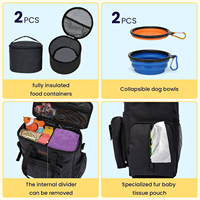 Sac de voyage pour chien Week-end Ensemble de voyage pour chien et chat Organisateur fourre-tout approuvé par la compagnie aérienne avec poches multifonctions