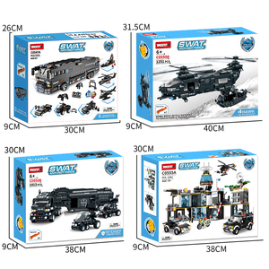 Set di Costruzioni Woma Factory City SWAT: <span class=keywords><strong>Elicottero</strong></span> della Polizia, Auto, Stazione e Mattoncini Militari (C0550) - Product Image 5