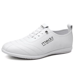 Mocasines Blancos Sin Cordones para Hombre Medda, Zapatos Casuales de Cuero Suave con Tacón Bajo, Zapatos Cómodos para Caminar de Color Sólido - Product Image 5