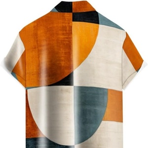 Chemises de bowling hawaïennes pour hommes, manches courtes, imprimées, coupe classique, décontractées pour l'été et la plage, chemises Aloha boutonnées, respirantes, logo personnalisé - Product Image 2