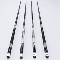 Xinkuno 1/2 Split Fiberglass Black Tech Pool Cue Sambungan Aluminium Alloy Ringan Tahan Lama Ujung Sedang/Besar untuk 8-Ball 9-Ball