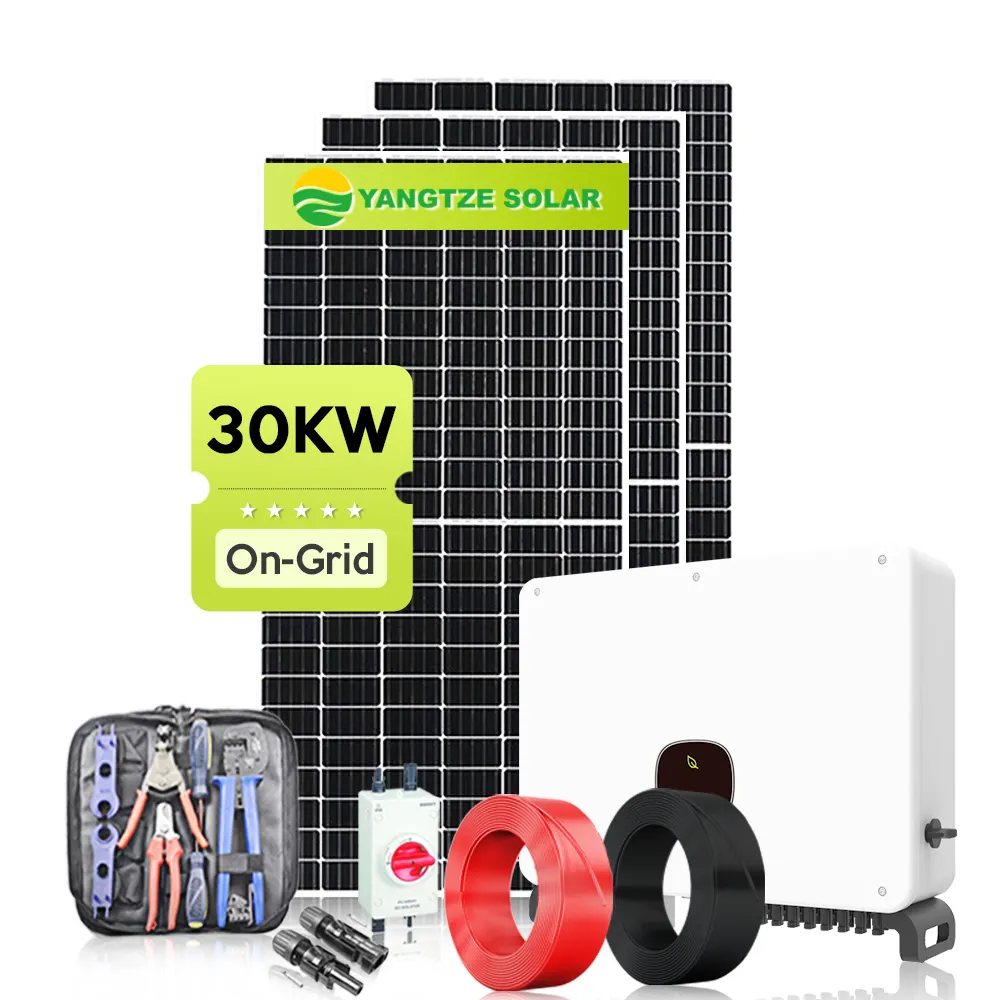 Gerador solar com painel completo, sistema solar grid-tied de 30kw, 50kw, 70kw, kit completo por atacado