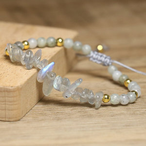 Delicate Moonstone <b>Bracelet</b>, Handwoven <b>Beaded</b> <b>Bracelet</b>, Gift Jewelry for Women, Yoga and Meditation - Product Image 3