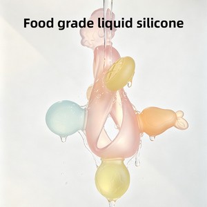 Anneau <span class=keywords><strong>de</strong></span> dentition apaisant en silicone <span class=keywords><strong>de</strong></span> qualité alimentaire, anti-sucette, best-seller transfrontalier pour bébés et nourrissons - Product Image 2