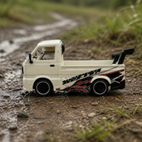 Camion RC Drift à l'échelle 1/10, télécommande 2.4G, mini-camion Kei RTR avec aileron, chargeur métallique, cadeau pour adolescents et adultes