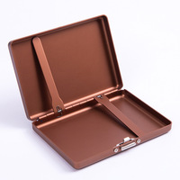 Boîte à cigarettes en métal rectangulaire unie, avec charnière, multicolore, mini et portable – Meilleure vente