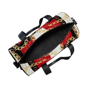 Wholesale Custom Red Black Chains Eco-Friendly Lightweight Waterproof Weekender Bags Fitness Sports Duffel Bag for Vacation - Product Image 5