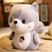 Peluche d'écureuil mignonne de 25 cm, jouet en peluche, poupée d'animal de dessin animé, kawaii
