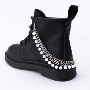 Adorno de Cadena de Perlas para Zapatos, Tres Capas Desmontables, para Zapatos de Lona, Estilo Hip Hop, para Mujer, Accesorio Metálico para Verano, Invierno, Primavera y Otoño - Product Image 6