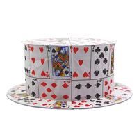 Accessoire de magie classique : Chapeau en plastique pour cartes, chapeau haut de forme pliable, tour de magie de close-up, accessoire de scène essentiel pour le poker