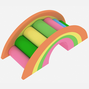 Équipement de jeu souple pour bébés et tout-petits avec échelle arc-en-ciel en fibre de verre et acier pour aire de jeux intérieure et écoles - Product Image 1