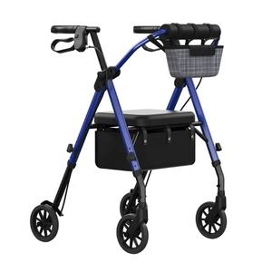 Senioren boodschappenkar met zitje, opvouwbaar, lichtgewicht, mobiliteitshulpmiddel, handkar, OEM groothandel Mateside - Product Image 1