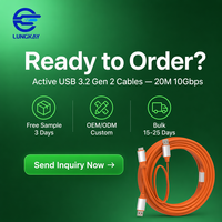 Cable Activo LUNGKAY USB 3.2 Gen 2 a Micro-B de 10 Gbps y 20 M con Repetidor de Señal y Puerto de Alimentación USB 2.0 para Disco Duro Externo SSD OEM